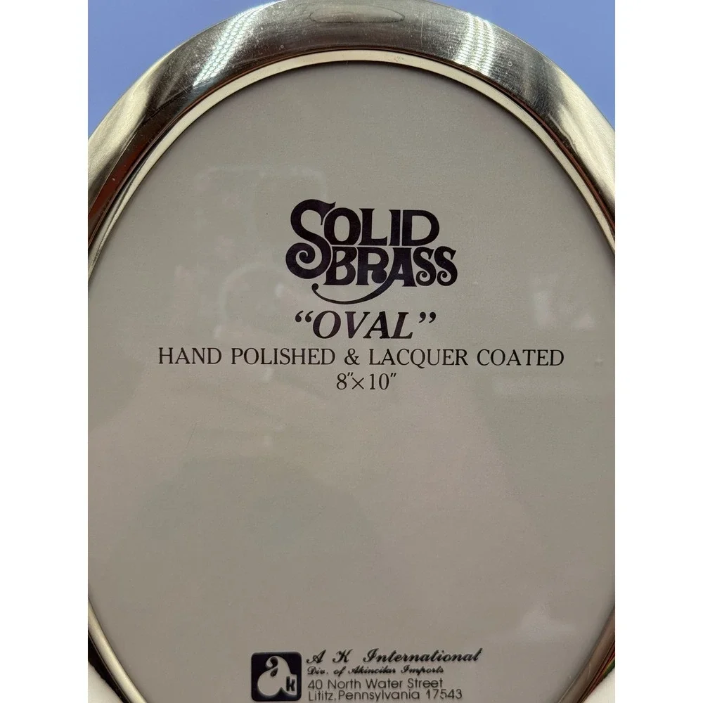 AK International Solid Brass Oval Picture Frame 8x10 Gold Hand Polished Vintage